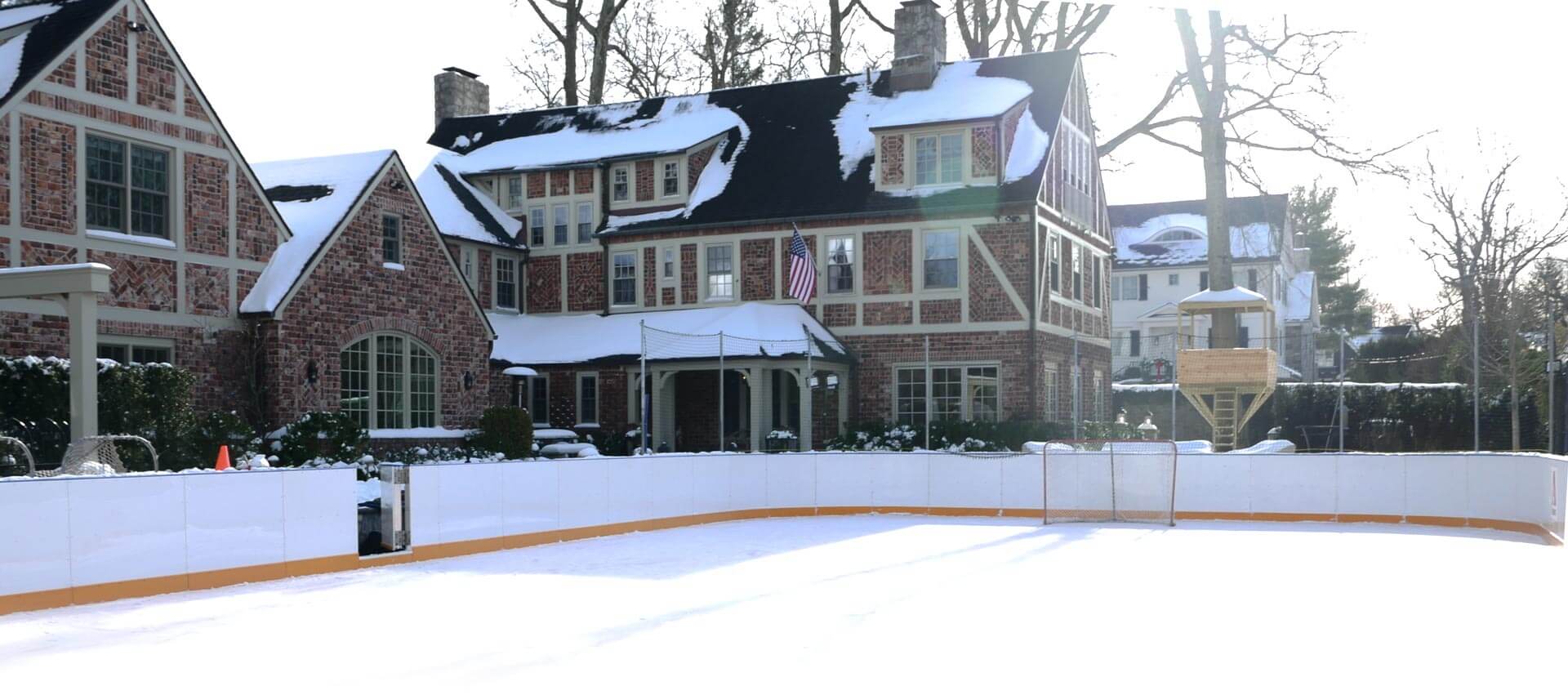 large backyard ice skating rink